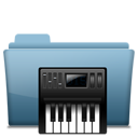 Blue Folder Music Alt Icon 128x128 png